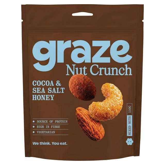 Graze 110g Cocoa & Sea Salt Honey Nut Medley - gallery image 1