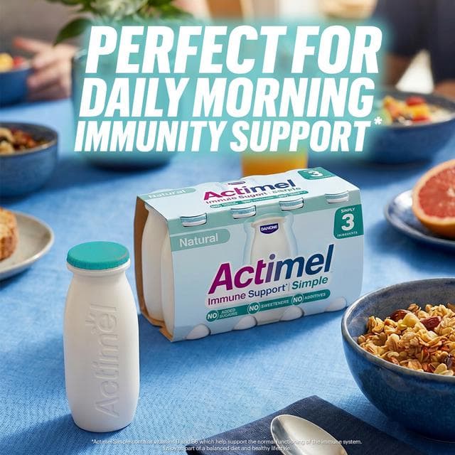 Actimel 8 x 100g Simple Immune Support Natural Yoghurt Drink - gallery image 5