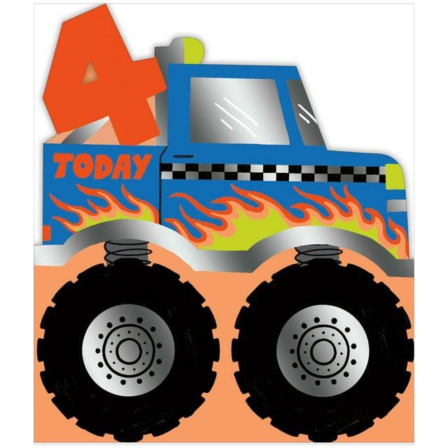 Sainsbury's Monster Truck Age 4 Birthday Greeting Card Design - gallery image 1