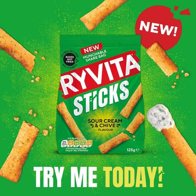 Ryvita 125g Sour Cream & Chive Sticks - gallery image 2