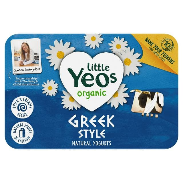 Little Yeos 6 x 45g Greek Style Organic Natural Yogurts - gallery image 1
