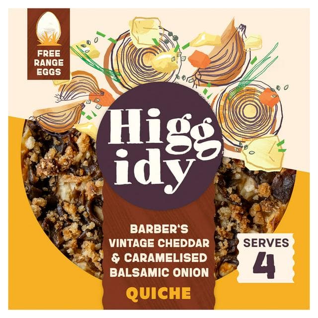 Higgidy 400g Barber's Vintage Cheddar & Caramelised Balsamic Onion Quiche - gallery image 1