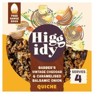 Higgidy 400g Barber's Vintage Cheddar & Caramelised Balsamic Onion Quiche