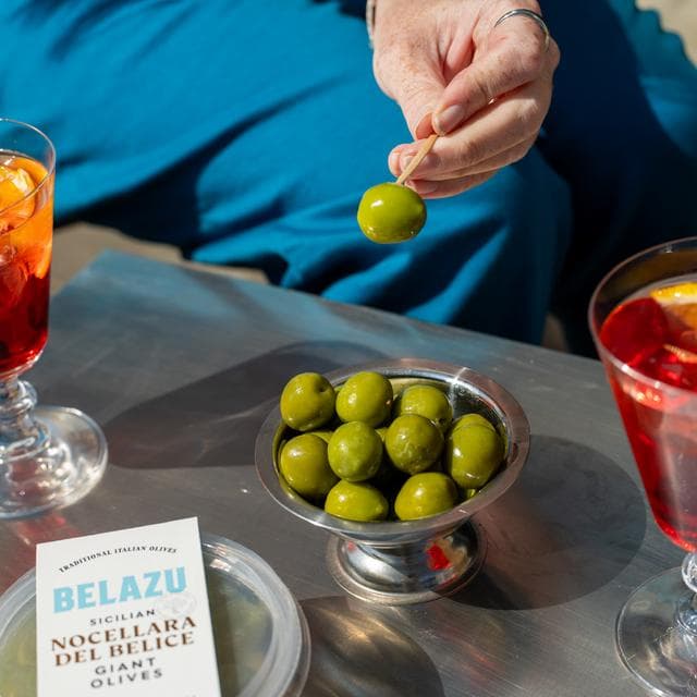 Belazu 320g Sicilian Nocellara Giant Olives - gallery image 2