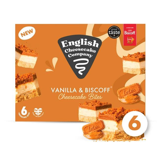 English Cheesecake Company 6 x 35g Vanilla & Biscoff Cheesecake Bites - gallery image 1