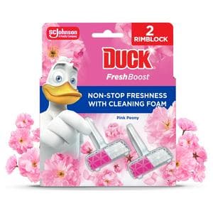 Duck Fresh Boost 2 x 16g Pink Peony Toilet Rim Block