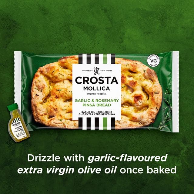 Crosta Mollica 243g Garlic & Rosemary Pinsa Bread - gallery image 2