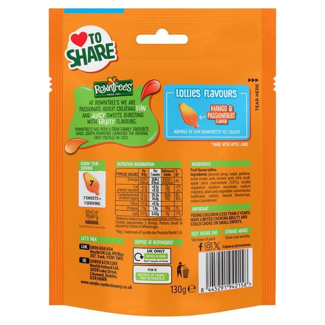 Rowntree's 130g Mango Flavour Sweets Sharing Bag Lollies - gallery image 3