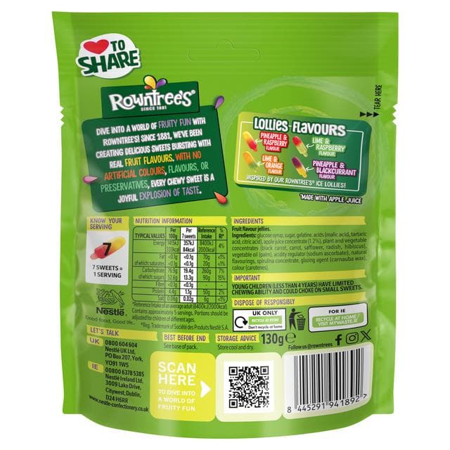 Rowntree's 130g Fruit Pastilles Sweets Sharing Bag Lollies - gallery image 3