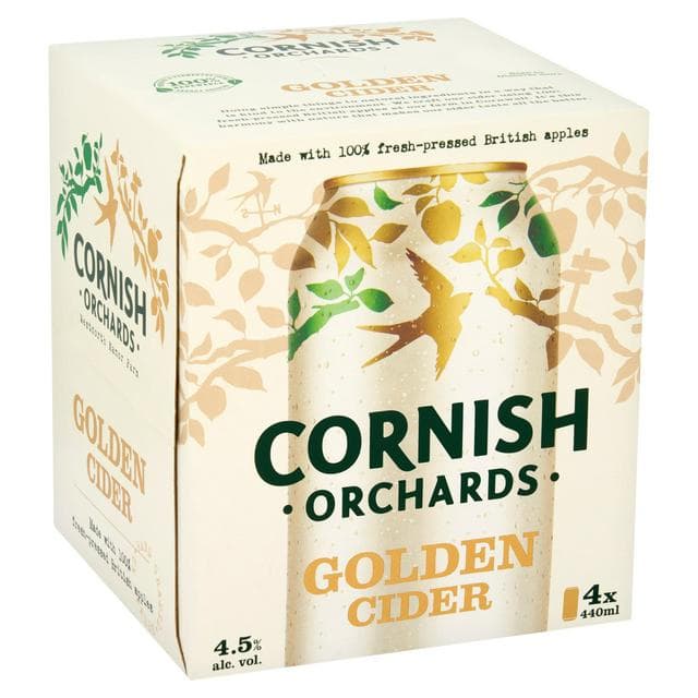 Cornish Orchards 4 x 440ml Golden Cider Cans - gallery image 1