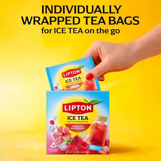 Lipton 10 x 3.5g Hibiscus Raspberry Pyramid Ice Tea Bags - gallery image 5