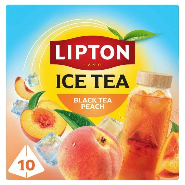 Lipton Black Tea 10 x 3.5g Peach Pyramid Ice Tea Bags - gallery image 1