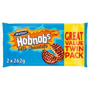 McVitie's Hobnobs The Oaty One 2 x 262g Milk Chocolate Twin Pack Biscuits
