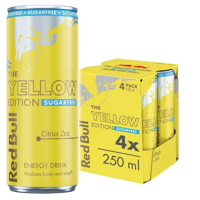Red Bull 4 x 250ml Sugarfree Citrus Zest Energy Drink, Summer Edition - gallery image 1