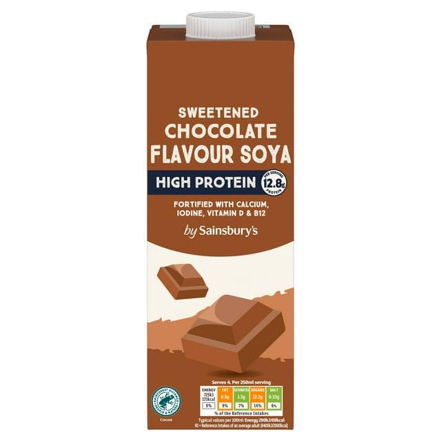 Sainsbury's 1L Sweetened Chocolate Flavour Soya Drink - gallery image 1