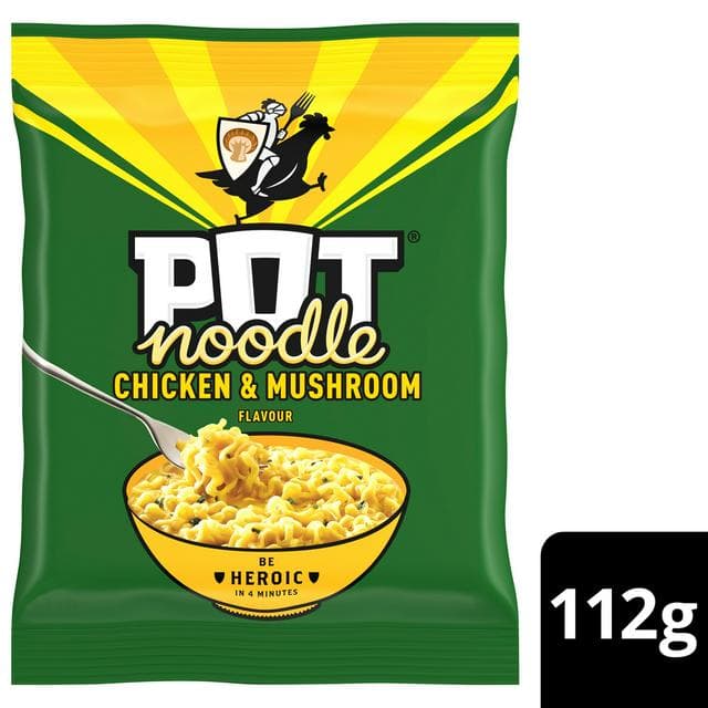 Pot Noodle 112g Chicken & Mushroom Instant Block Noodles - gallery image 1