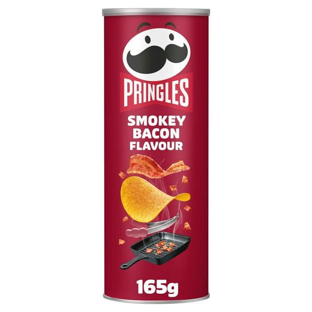 Pringles 165g Smokey Bacon Flavour Sharing Crisps - gallery image 1