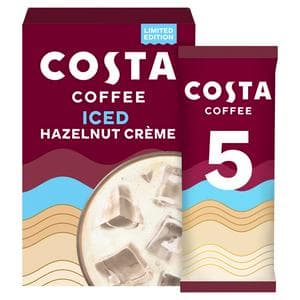 Costa Coffee Barista Creations 5 x 72.5g Hazelnut Creme Iced Coffee Sachets