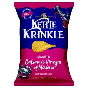 Kettle Krinkle 130g Sea Salt & Balsamic Vinegar of Modena Ridged Potato Chips