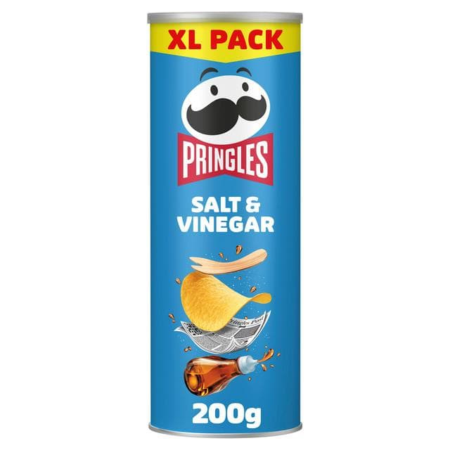 Pringles 200g Salt & Vinegar Sharing Crisps - gallery image 1