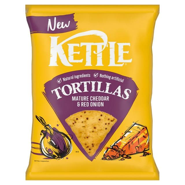 Kettle Mature 140g Cheddar & Red Onion Tortillas Chips - gallery image 1