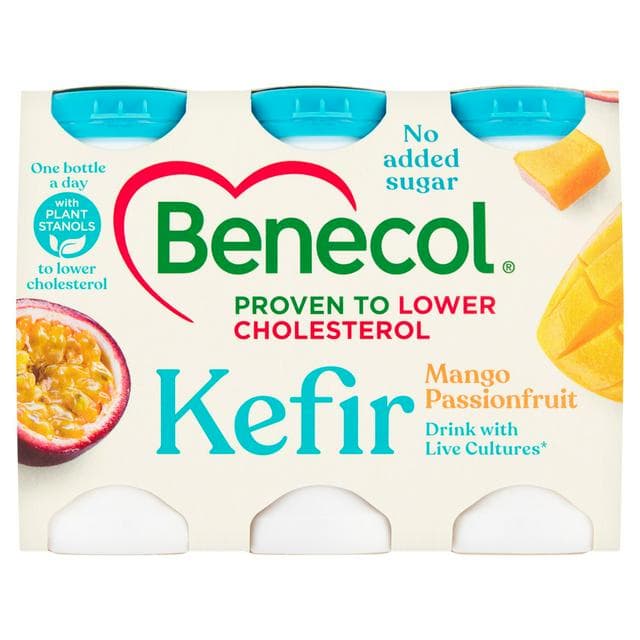 Benecol 6 x 67.5g Kefir Mango Passionfruit Yoghurt Drink - gallery image 1