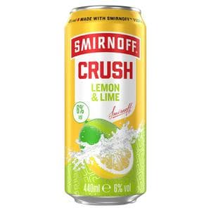 Smirnoff 440ml 6% Vol Crush Lemon & Lime Vodka Mixed Drink Can