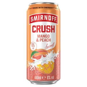 Smirnoff 440ml 6% Vol Crush Mango & Peach Vodka Mixed Drink Can