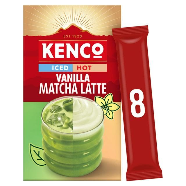 Kenco 8 x Vanilla Iced Hot Matcha Latte Sachets - gallery image 1