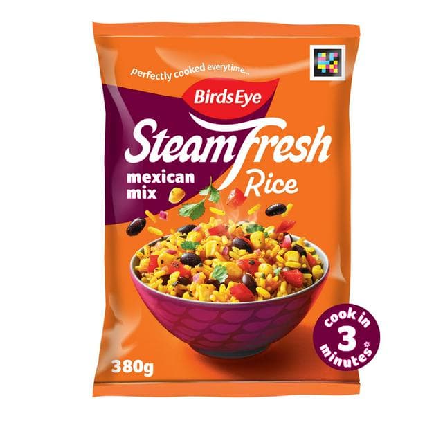Birds Eye 2 x 380g Steamfresh Mexican Mix Microwave Rice Steam Bags - gallery image 1