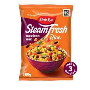Birds Eye 2 x 380g Steamfresh Mexican Mix Microwave Rice Steam Bags