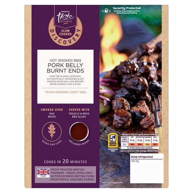 Sainsbury's Discovery 300g Hot Smoked Pork Belly Burnt Ends, Taste the Difference - gallery image 1