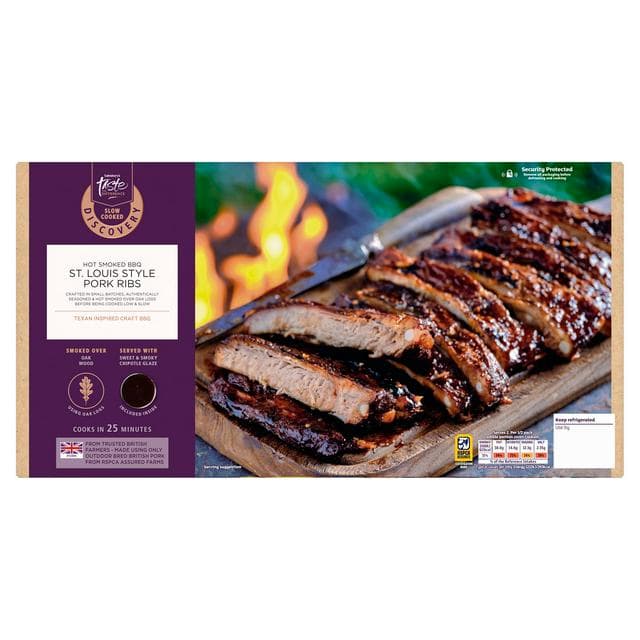 Sainsbury's Discovery 750g Slow Cooked Hot Smoked BBQ St. Louis Style Pork Ribs, Taste the Difference - gallery image 1