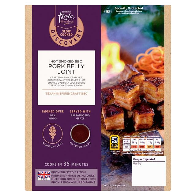 Sainsbury's Discovery 450g Slow Cooked Hot Smoked BBQ Pork Belly Joint, Taste the Difference - gallery image 1