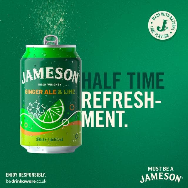 Jameson 330ml Irish Whiskey Ginger Ale & Lime Pre Mixed Drink Can - gallery image 4