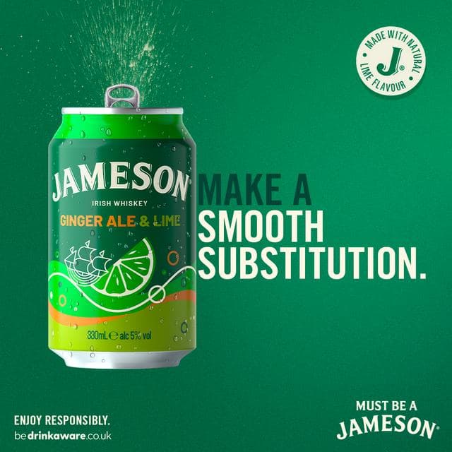Jameson 330ml Irish Whiskey Ginger Ale & Lime Pre Mixed Drink Can - gallery image 6