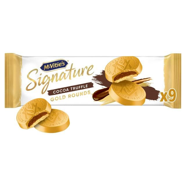 McVitie's Signature 109g Cocoa Truffle Gold Rounds Biscuits - gallery image 1