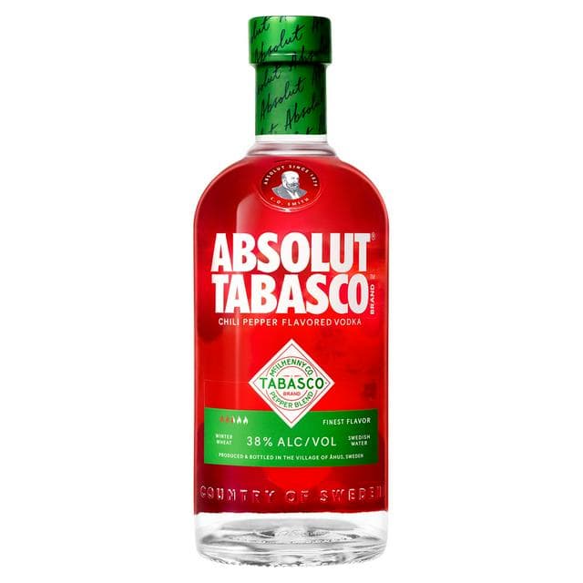 Absolut 70cl Tabasco Chili Pepper Flavoured Vodka Bottle - gallery image 1
