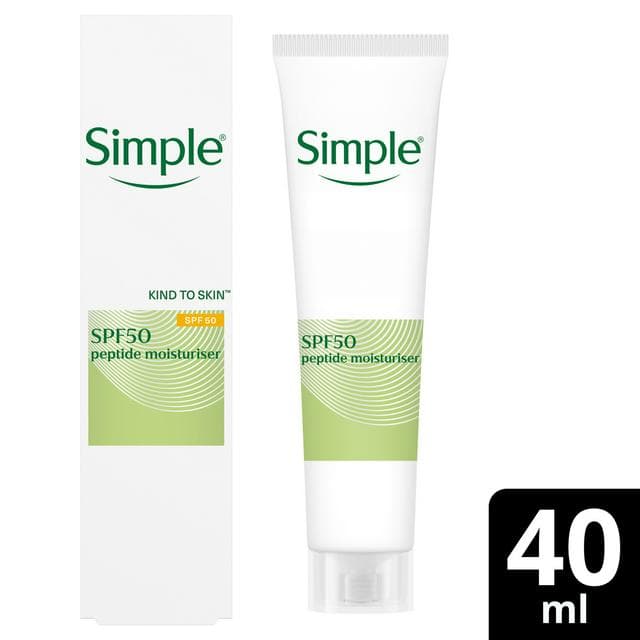 Simple Kind to Skin 40ml SPF 50 Peptide Moisturiser - gallery image 1