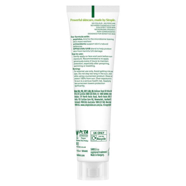 Simple Kind to Skin 40ml SPF 50 Peptide Moisturiser - gallery image 6