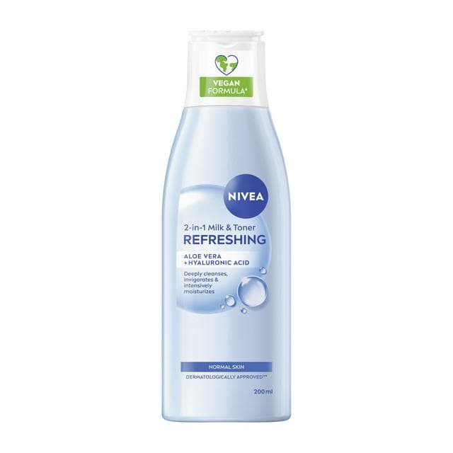 NIVEA Refreshing 2-in-1 Milk & Face Toner 200ml - gallery image 1