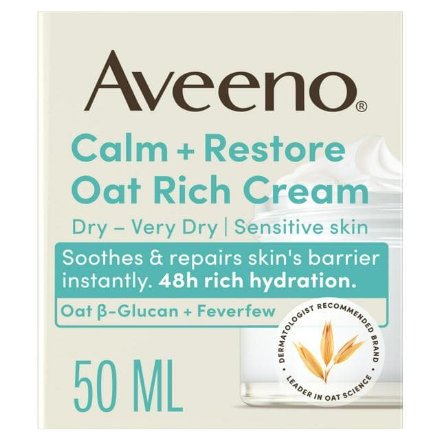 Aveeno Calm + Restore Oat Rich Cream for Dry to Very Dry Sensitive Skin 50ml - gallery image 1