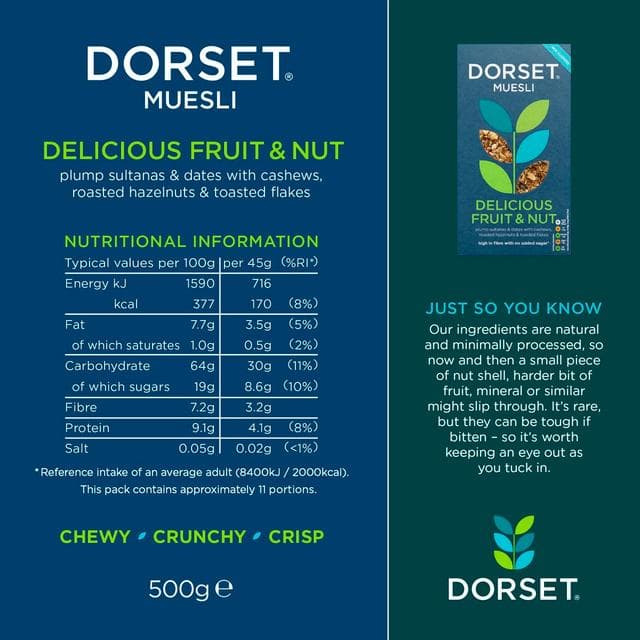 Dorset Cereals 500g Fruit & Nut Breakfast Muesli - gallery image 5