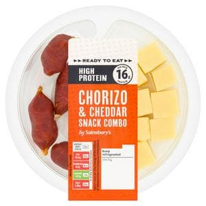 Sainsbury's 60g High Protein Ready to Eat Chorizo & Cheddar Snack Combo