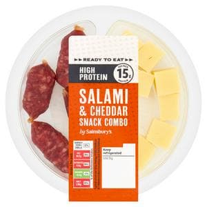 Sainsbury's 60g High Protein Ready to Eat Salami & Cheddar Snack Combo