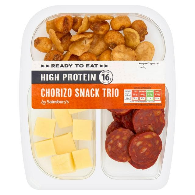 Sainsbury's 80g High Protein Ready to Eat Chorizo Snack Trio - gallery image 1