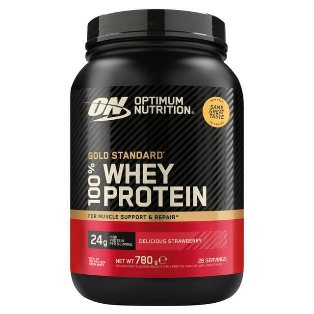 Optimum Nutrition 780g Delicious Strawberry Gold Standard 100% Whey Protein - gallery image 1