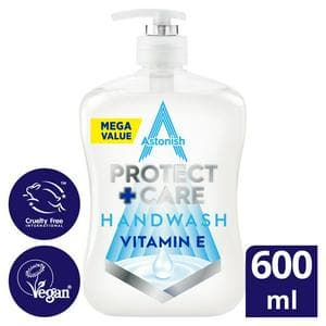 Astonish 600ml Protect + Care Vitamin E Anti Bacterial Handwash