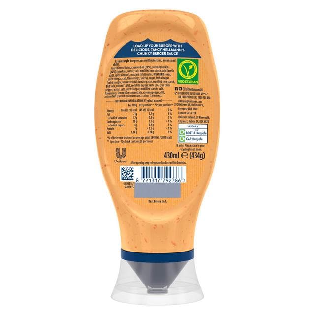 Hellmann's 430ml Chunky Burger Sauce - gallery image 5