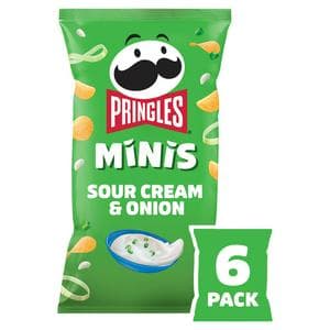 Pringles Minis 6 x 20g Sour Cream & Onion Multipack Crisps
